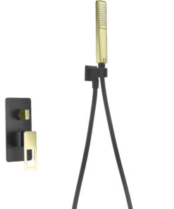 DUCHA EMPOTRADA SUECIA NEGRA Y ORO BRILLO BDC032-6NGOLD