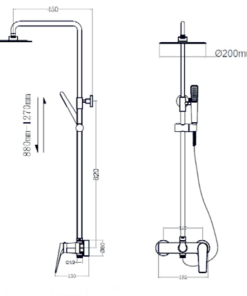 Alternative view of CONJUNTO DUCHA MONOMANDO DELOS ORO CEPILLADO DELOS / PA