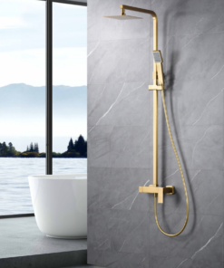 Alternative view of CONJUNTO DUCHA MONOMANDO PISA ORO CEPILLADO