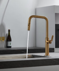 Alternative view of GRIFO COCINA NIZA ORO CEPILLADO EXTRAIBLE