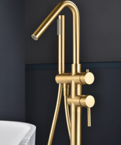 Alternative view of GRIFERIA MONOMANDO EXENTA DE BAÚERA CORCEGA ORO CEPILLADO