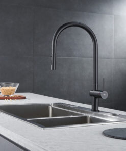 Alternative view of GRIFERIA DE COCINA BERNA NEGRO MATE