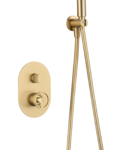 CONJUNTO DUCHA MONOMANDO EMPOTRADO OLIMPO ORO CEPILLADO OLIMPO / V