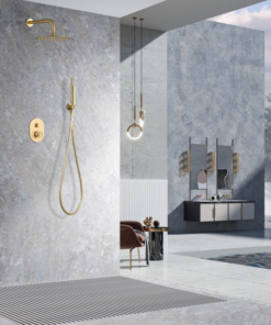 Alternative view of CONJUNTO DUCHA MONOMANDO EMPOTRADO OLIMPO ORO CEPILLADO OLIMPO / V