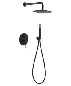 CONJUNTO DUCHA MONOMANDO EMPOTRADO LINE NEGRO MATE