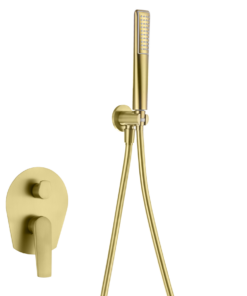 CONJUNTO DUCHA MONOMANDO EMPOTRADO DELOS ORO CEPILLADO