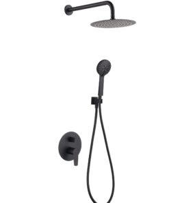 CONJUNTO DUCHA MONOMANDO EMPOTRADO BELGICA NEGRO MATE