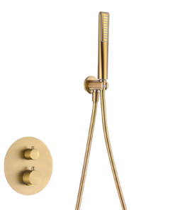 CONJUNTO DUCHA TERMOSTATICO EMPOTRADO NAPOLES ORO CEPILLADO NAPOLES