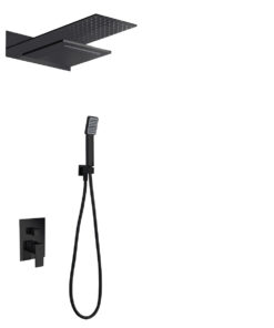 CONJUNTO DUCHA TERMOSTATICO EMPOTRADO RODAS NEGRO MATE