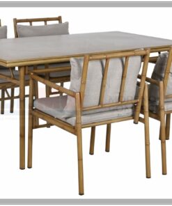 MESA COMEDOR SET 5 ALUMINIO POLIESTER 160X90X75