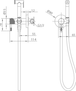 Alternative view of GRIFO EMPOTRADO DE BIDE LINE ORO NIQUEL CEPILLADO LINE / TOP