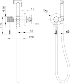 Alternative view of GRIFO EMPOTRADO DE BIDE WC GENOVA CROMADO