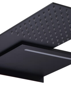 ROCIADOR CUADRADO SALIDA PARED 2 FUNCIONES NEGRO MATE