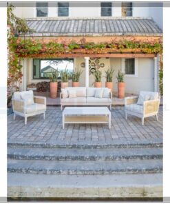 SET LEONOR SOFA BEIGE ALUMINIO