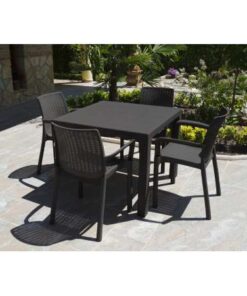 MESA ELEGANTE RATAN 80X80X72CM ANTRACITA