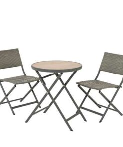 SET TALLINN GREY 2 SILLAS + 1 MESA