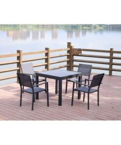 CONJUNTO NIMES MESA EXTENSIBLE 90/180X90X75 CM+ 4 SILLONES