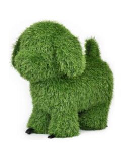 FIGURA DECORATIVA PERRO DE PIE 45CM CESPED ARTIFICIAL