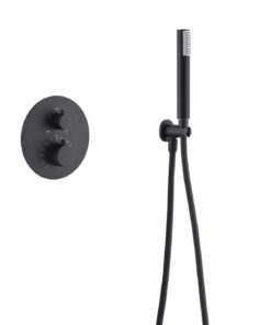CONJUNTO DUCHA TERMOSTATICO EMPOTRADO MONZA NEGRO MATE